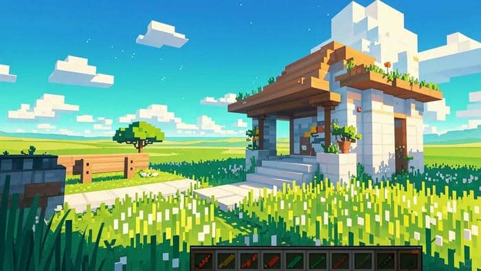 Ảnh phong cảnh Minecraft làm hình nền