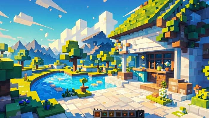 Hình nền máy tính phong cảnh Minecraft