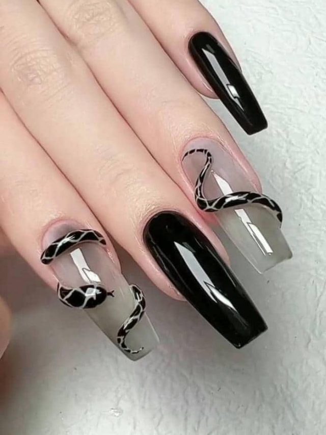 mẫu nail màu đen đẹp