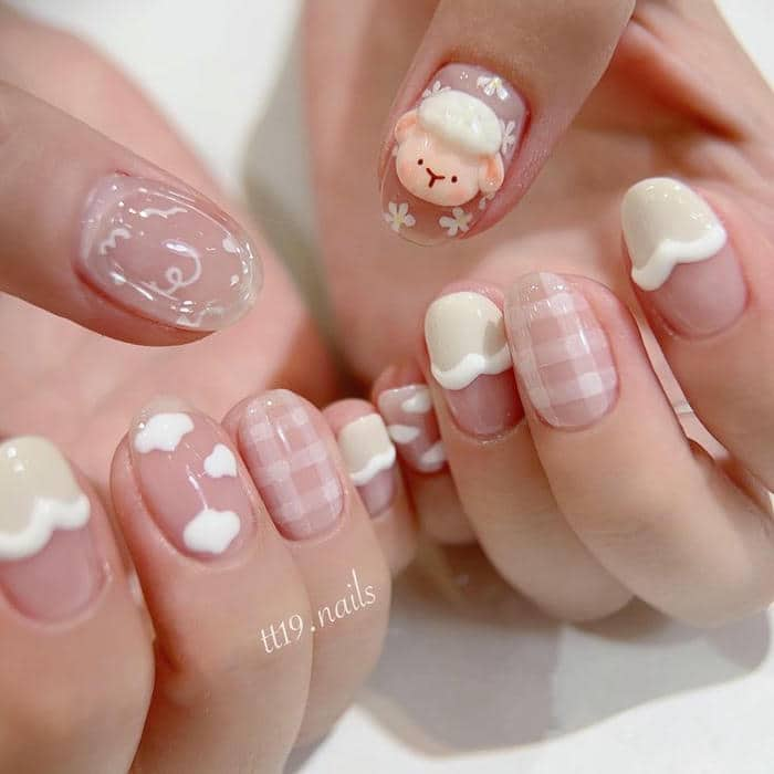 mẫu nail dễ thương cho móng ngắn