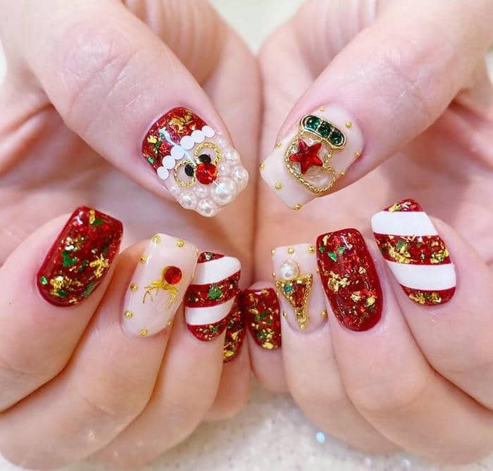 mẫu nail dễ thương dành cho noel