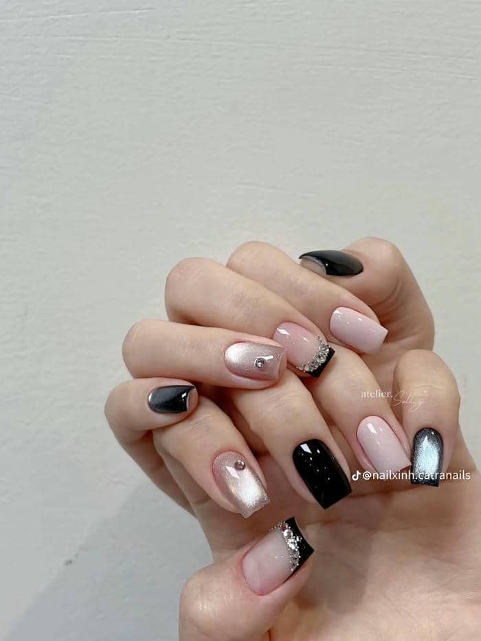 mẫu nail đen đẹp