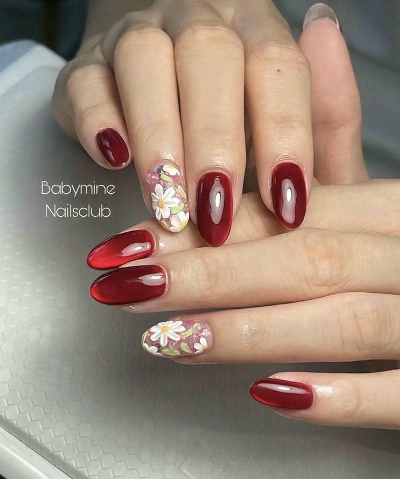 mẫu nail đẹp đỏ