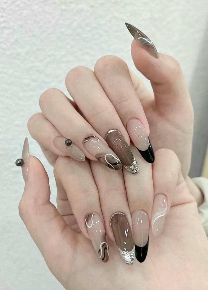 mẫu nail desgin đơn giản cho da ngăm