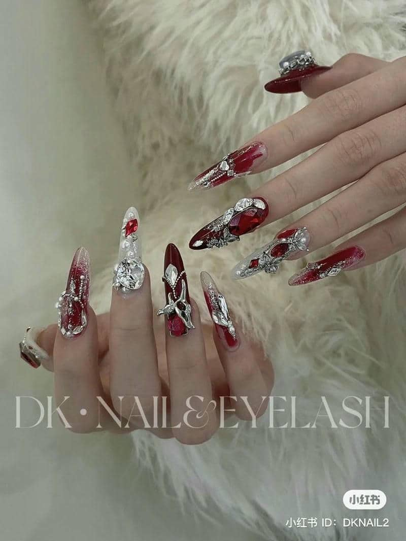 mẫu nail đỏ đẹp