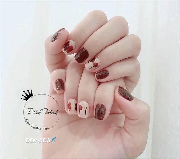 màu nail đơn giản làm sáng da