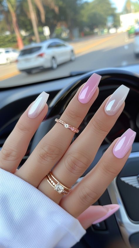 mẫu nail hồng đơn giản