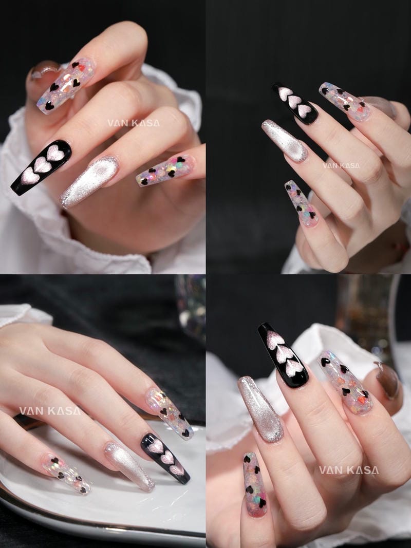 mẫu nail mắt mèo đẹp