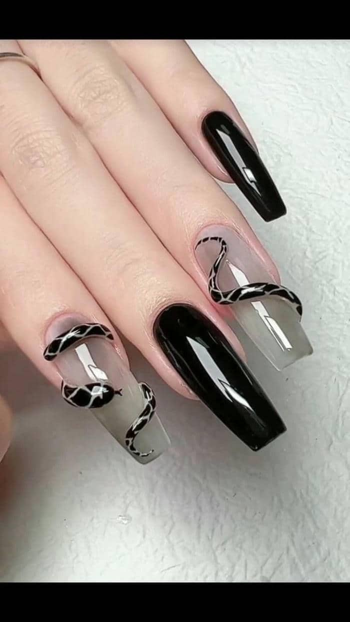 mẫu nail màu đen đẹp