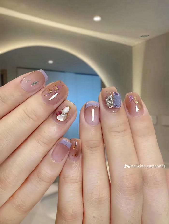 mẫu nail ngắn sang chảnh