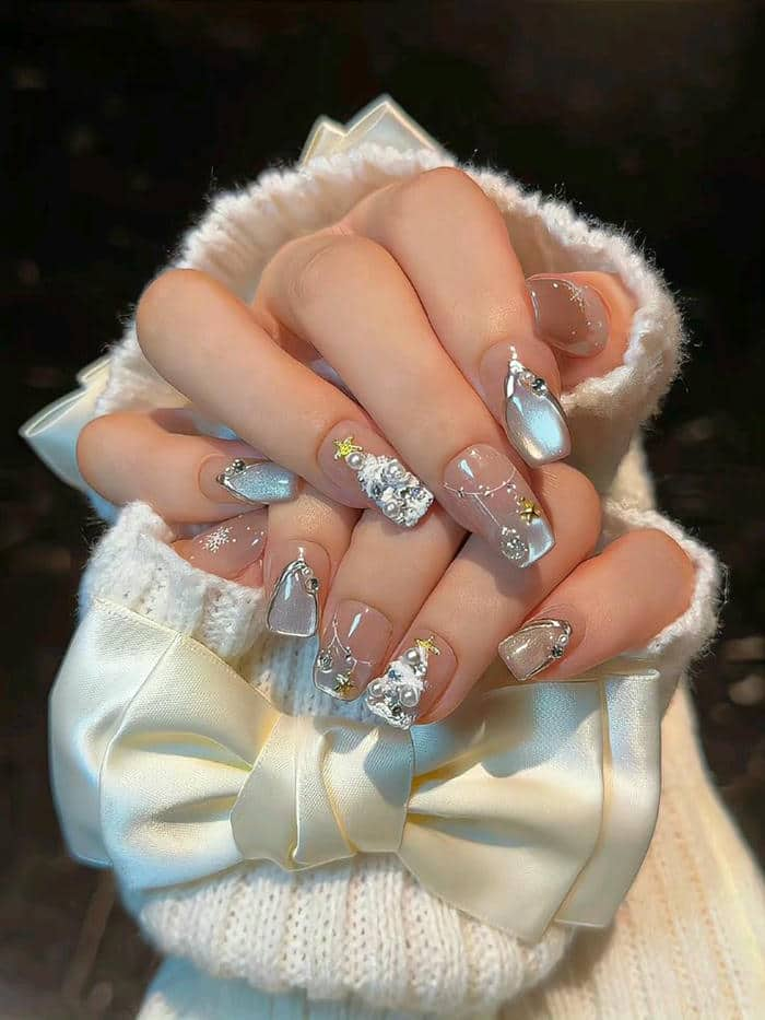 mẫu nail noel bánh bèo