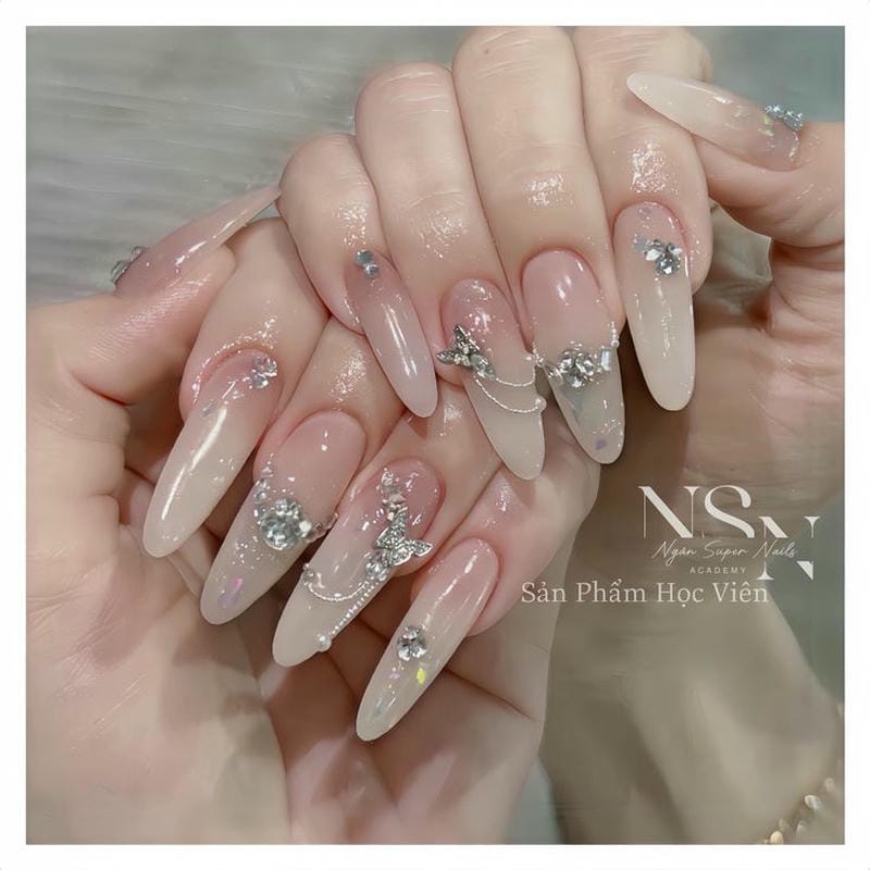 mẫu nail sơn thạch đơn giản