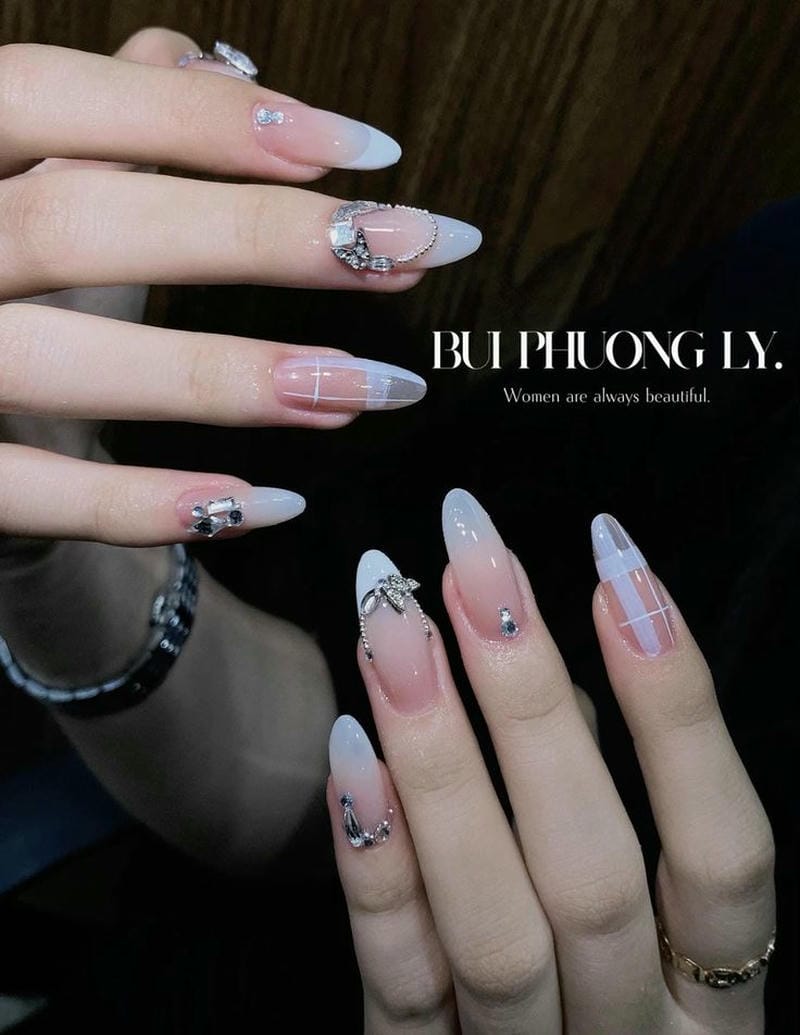 mẫu nail thạch desgin đơn giản