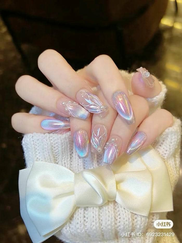 mẫu nail tráng gương đẹp