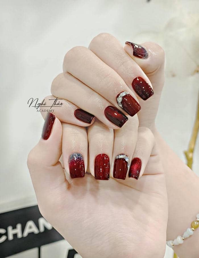 mẫu nail trơn