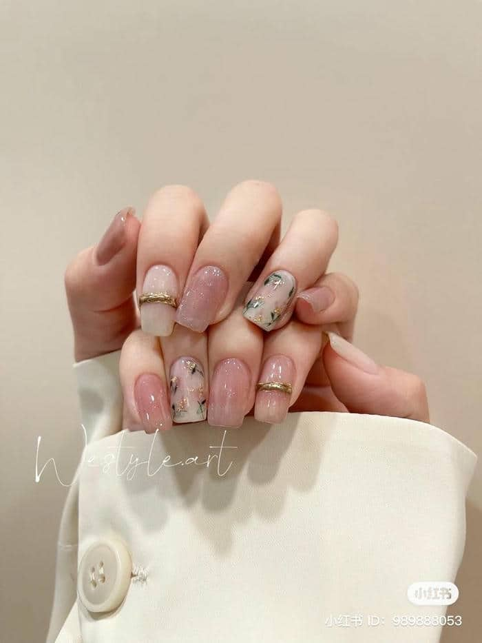 mẫu nail vuông ngắn