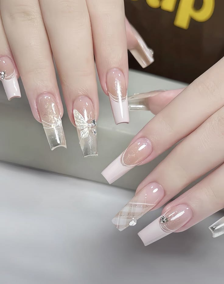 nail cô dâu màu hồng