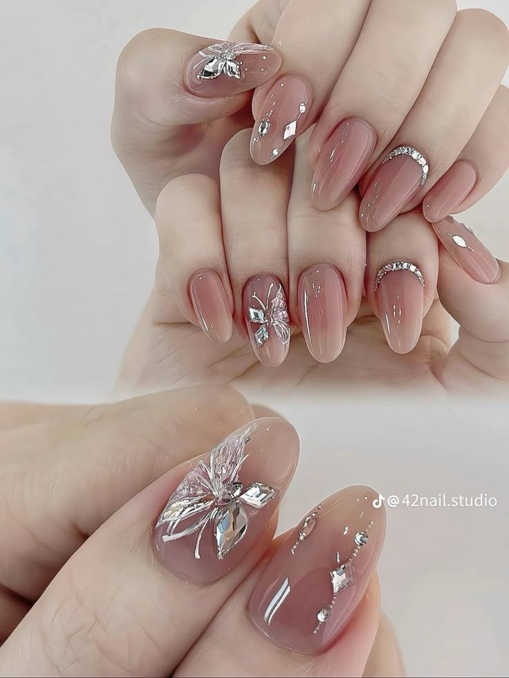 nail cô dâu móng ngắn nhẹ nhàng