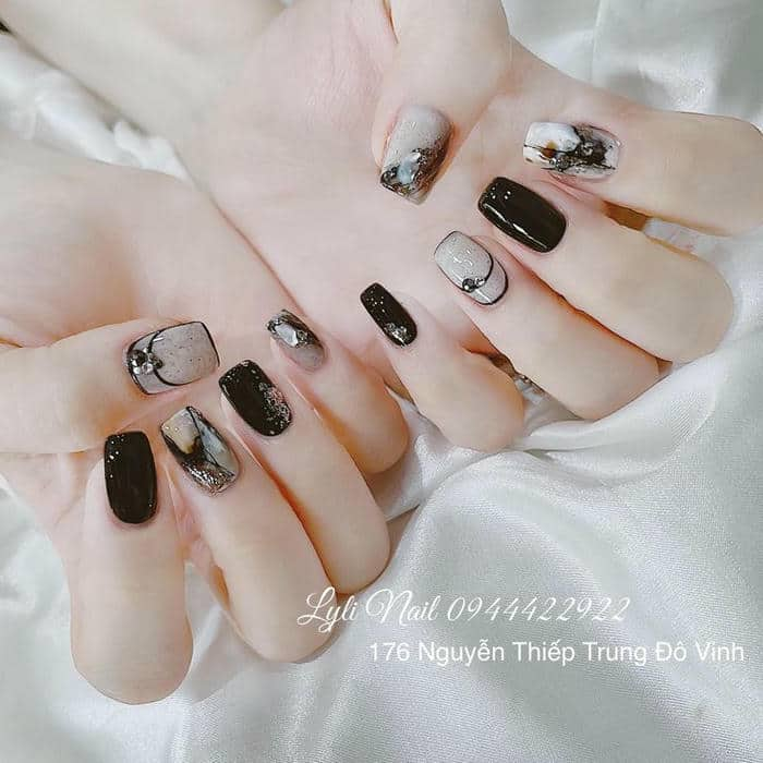 nail đen loang đẹp