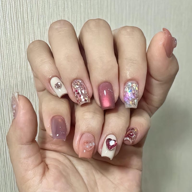 nail mắt mèo hồng thạch