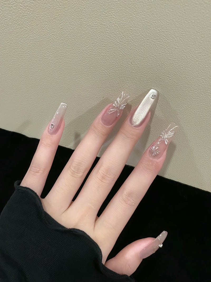 nail mắt mèo trắng