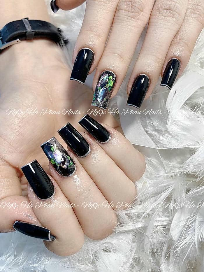 nail màu đen đẹp