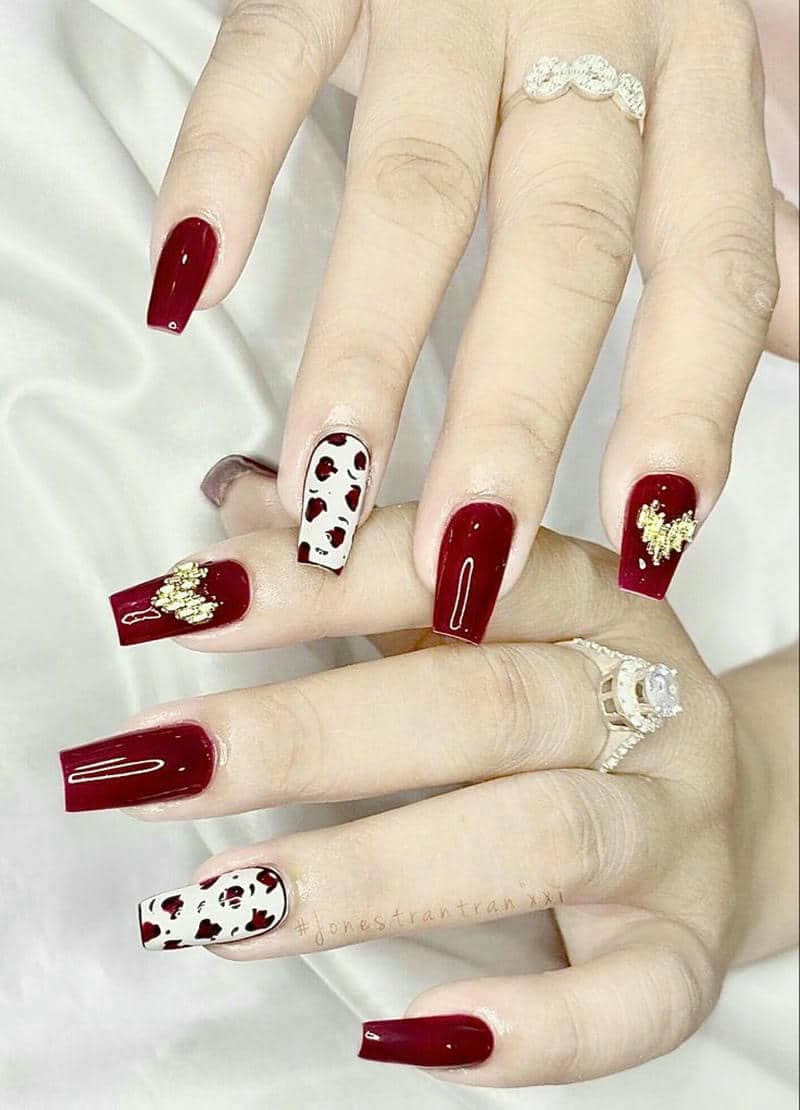 nail màu đỏ đô