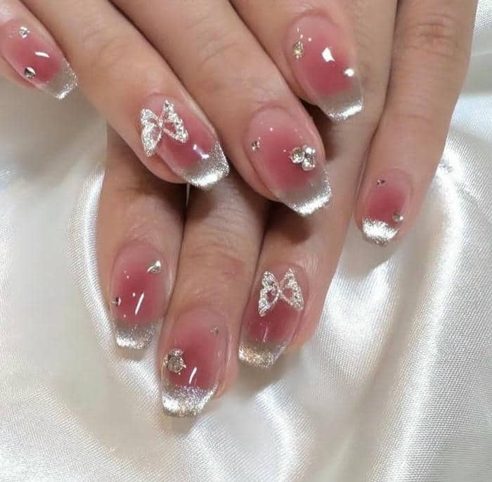 nail màu hồng đào