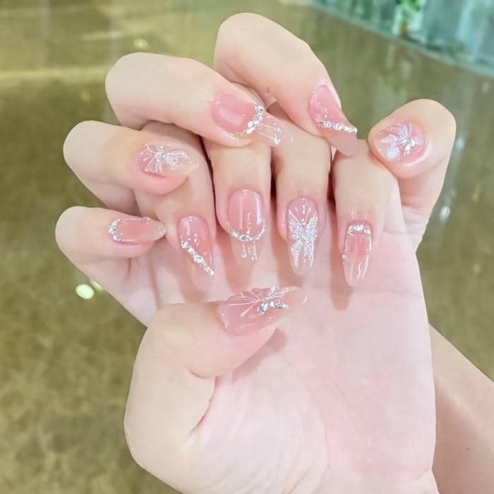 nail màu hồng