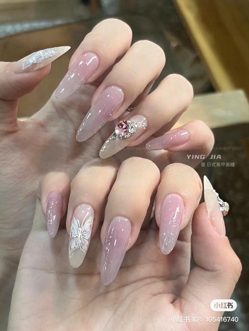 nail màu tím thạch