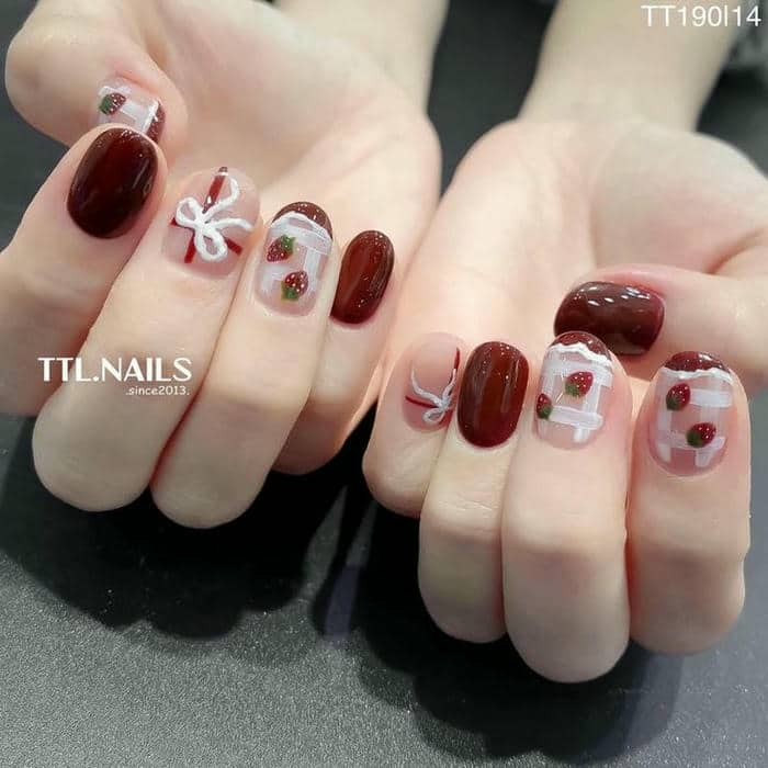 nail noel vẽ đơn giản