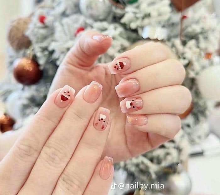 nail ông già noel đơn giản