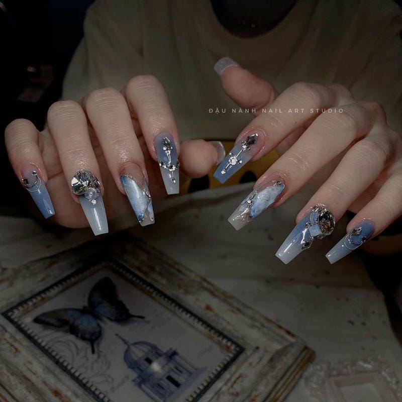 nail thạch xanh dương