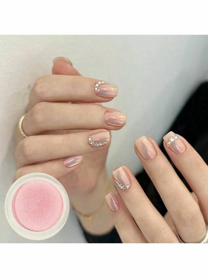 mẫu nail màu hồng