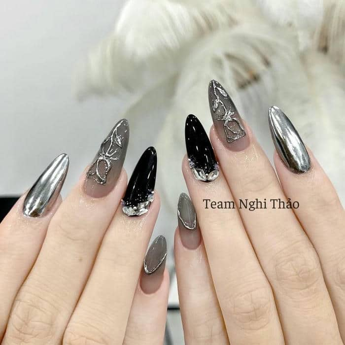 nail tráng gương đen