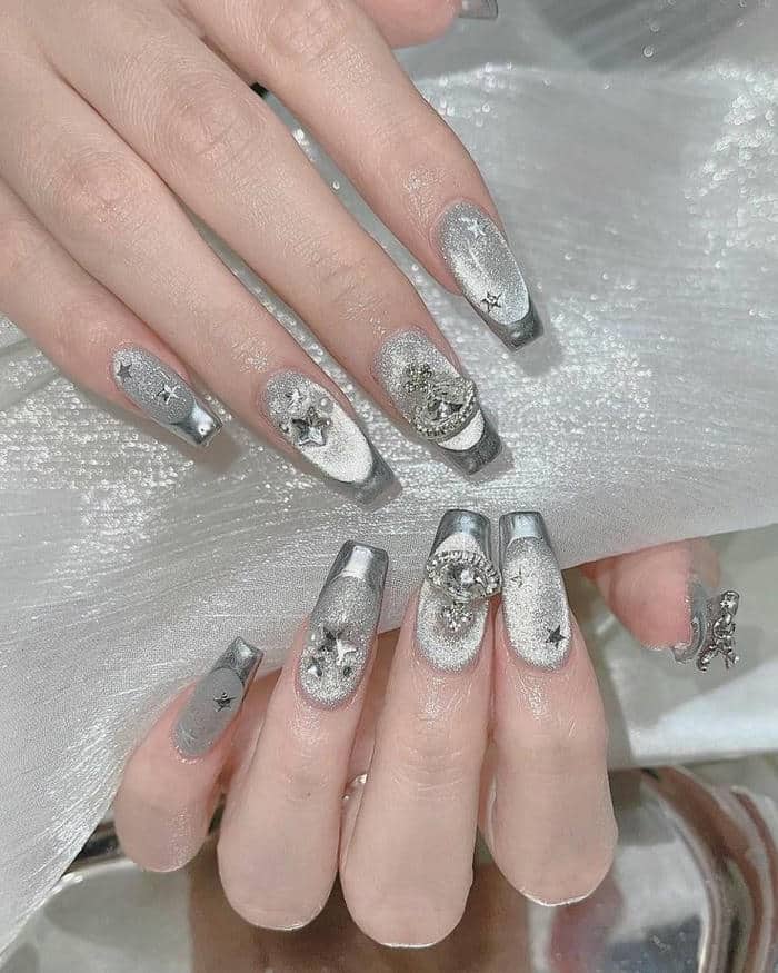 nail tráng gương mắt mèo