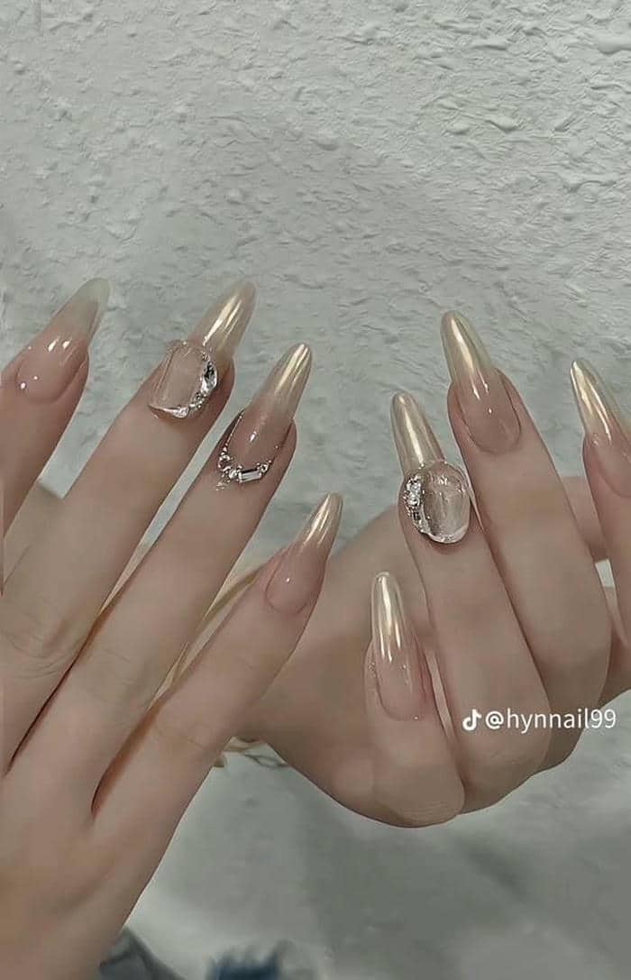 nail tráng gương ombre