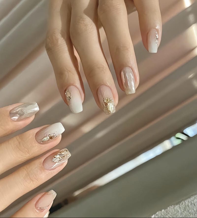 nail trắng thạch