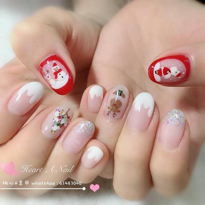 nail vẽ cây thông noel